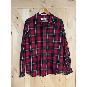 Orvis | Black and Red Plaid Long Sleeve Button Up Blouse | Size 16